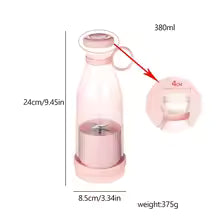Portable USB Rechargeable Blender Bottle — 380ml Smoothie Maker